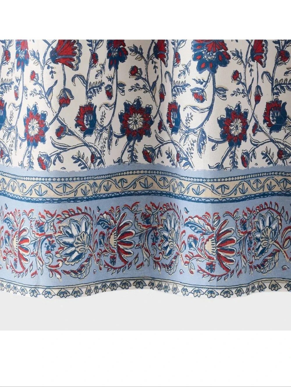 Threshold NWT Floral Block Print Cotton Shower Curtain In Americana 72